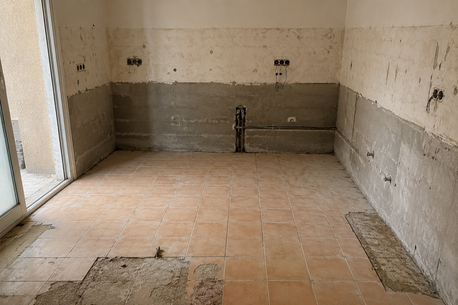 Tiling renovation before