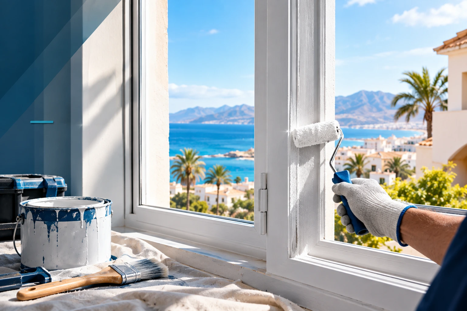 Window frame repair and painting in Almeria